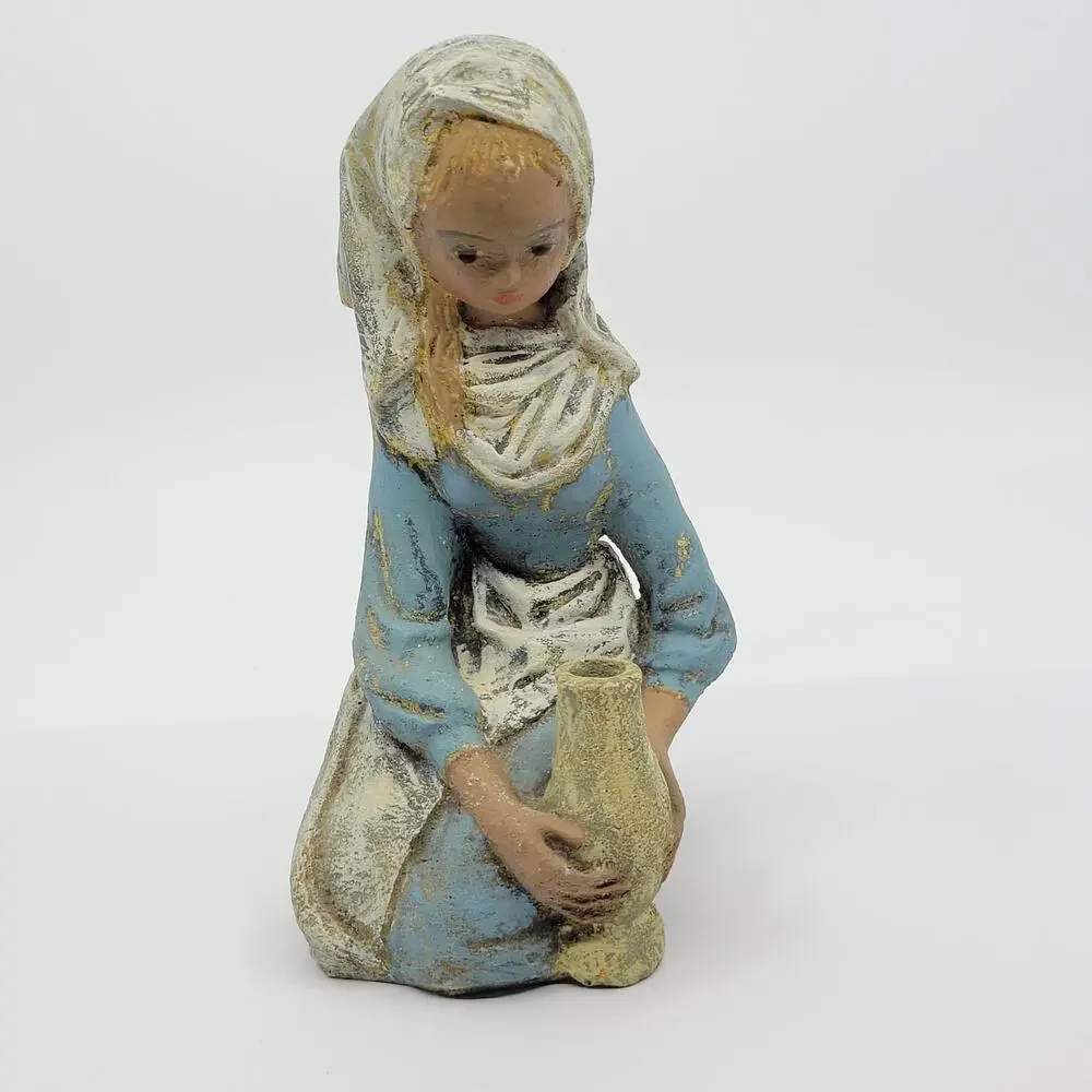 Girl with Vase Borzo Stone Sculpture Figurine Made in Holland